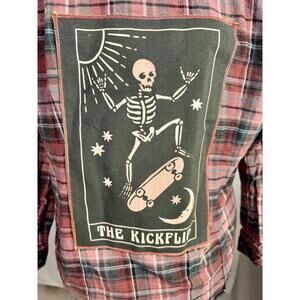 April 25th Flannels The Kickflip Skeleton Patch Madewell Youth L Grunge Skater